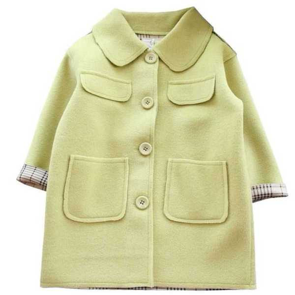 Kevad-sügis nööpidega mantel tüdrukutele