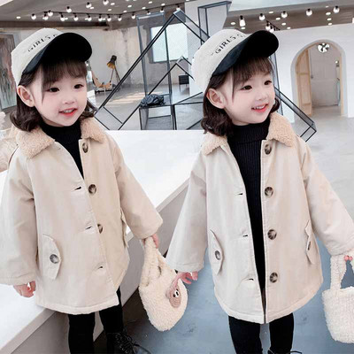 Καθημερινό παιδικό παλτό για κορίτσια με κουμπιά