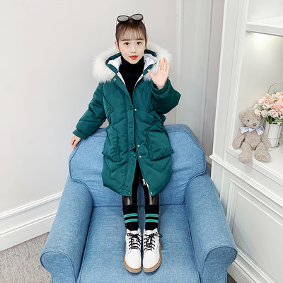 Laste talvejope pikk mudel kapuutsiga