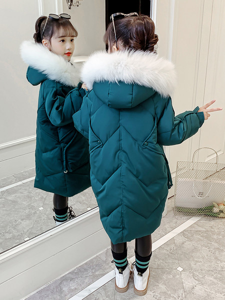 Laste talvejope pikk mudel kapuutsiga