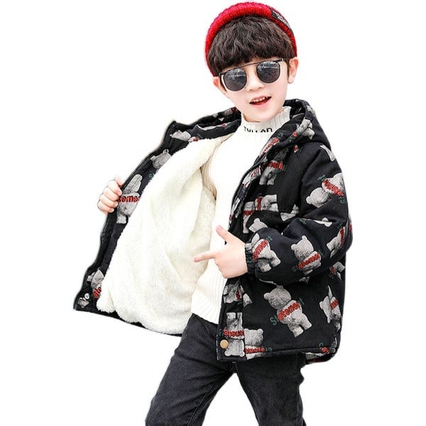 Καθημερινό παιδικό μπουφάν για αγόρια με κουκούλα και χρωματιστό μοτίβο