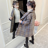 Παιδικό παλτό καρό για κορίτσια με κουμπιά