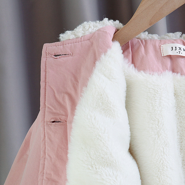 Moodne pehme roosa voodriga laste jope tüdrukutele