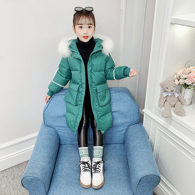 Παιδικό χειμερινό μπουφάν με κουκούλα - μακρύ μοντέλο