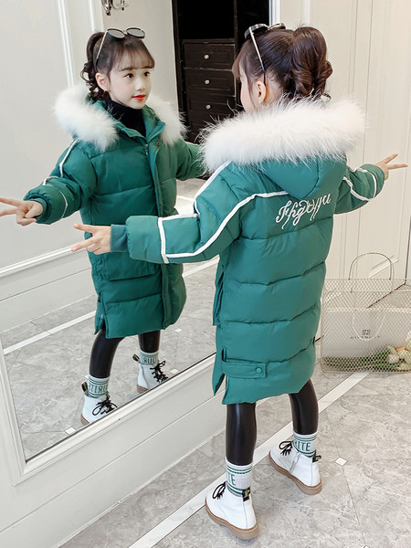 Παιδικό χειμερινό μπουφάν με κουκούλα - μακρύ μοντέλο