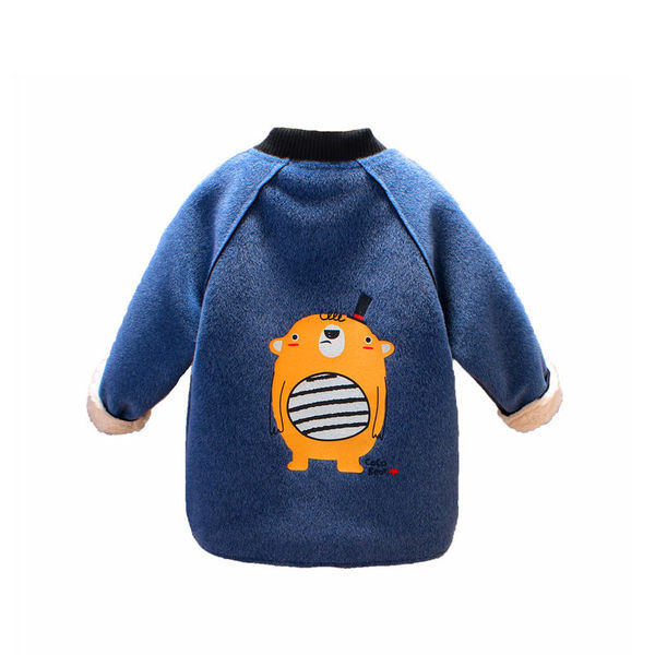 Poistele sobiv värvilise aplikatsiooniga seljaosa lastemantel