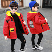 Kapuutsiga ja värvilise anilisatsiooniga igapäevane laste jope poistele