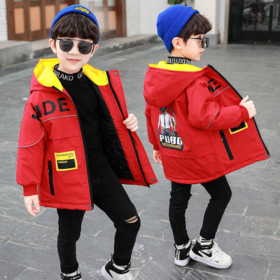 Kapuutsiga ja värvilise anilisatsiooniga igapäevane laste jope poistele