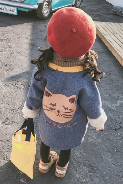 Laste jope tüdrukutele sooja voodriga ja aplikatsiooniga seljal