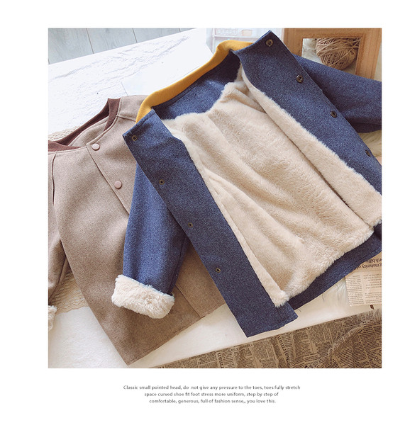 Laste jope tüdrukutele sooja voodriga ja aplikatsiooniga seljal