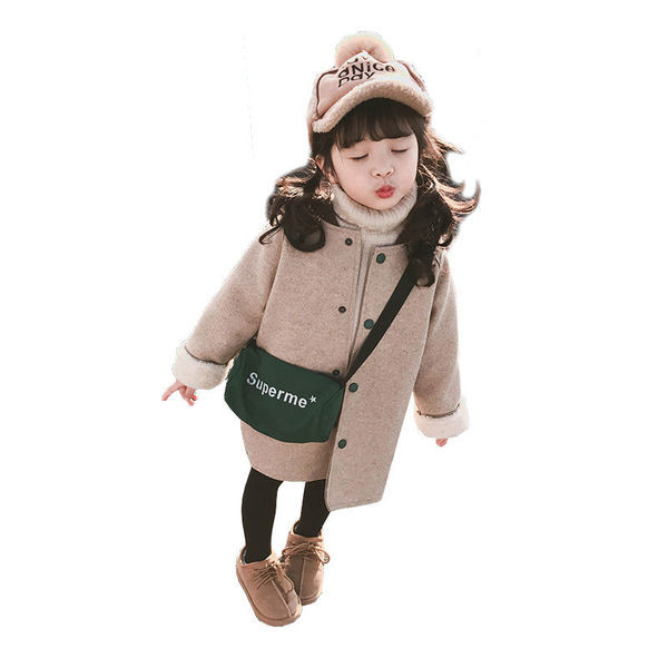 Laste jope tüdrukutele sooja voodriga ja aplikatsiooniga seljal