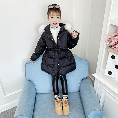 Moodne sulekapuutsiga ja elastse vöökohaga laste jope