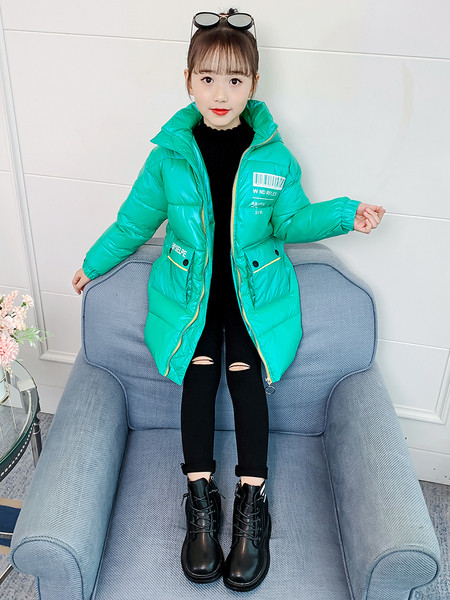 Talvine laste kapuutsiga pikk jope