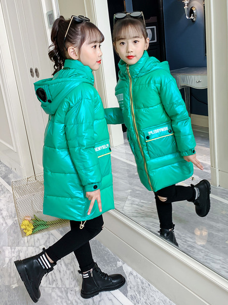 Talvine laste kapuutsiga pikk jope