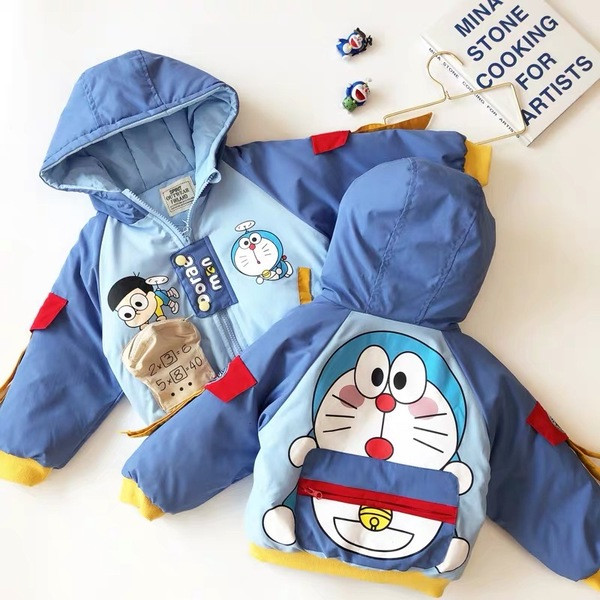 Παιδικό χειμερινό μπουφάν με απλικέ χρώμα κατάλληλο για αγόρια