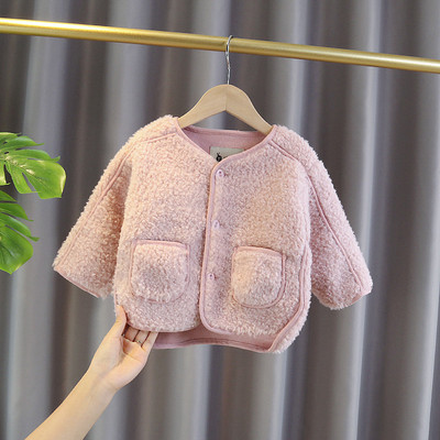 Μοντέρνο παιδικό μπουφάν με κλασικό γιακά για κορίτσια