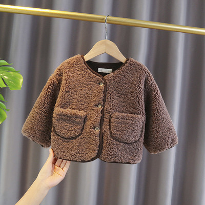 Μοντέρνο παιδικό μπουφάν με κλασικό γιακά για κορίτσια