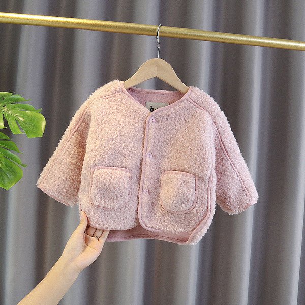 Μοντέρνο παιδικό μπουφάν με κλασικό γιακά για κορίτσια