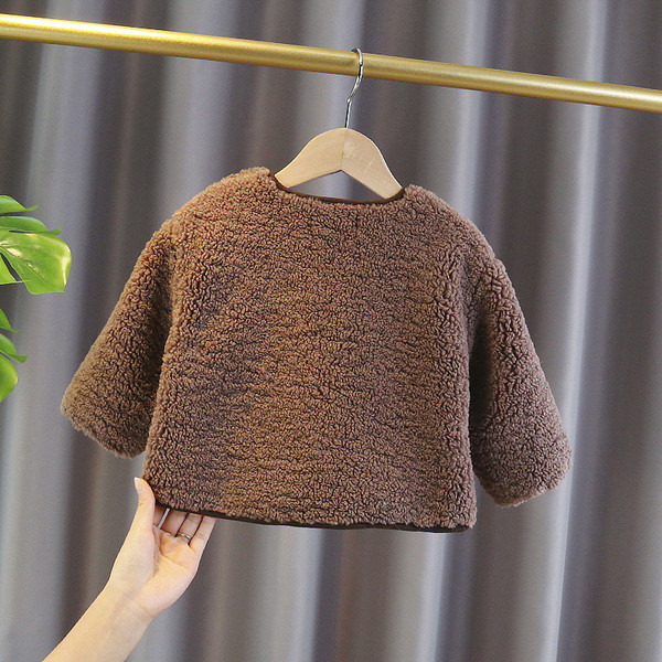 Μοντέρνο παιδικό μπουφάν με κλασικό γιακά για κορίτσια