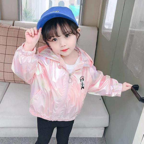Παιδικό μπουφάν άνοιξη-φθινόπωρο με γυαλιστερό εφέ για κορίτσια