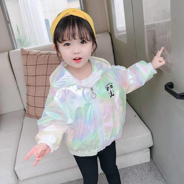 Παιδικό μπουφάν άνοιξη-φθινόπωρο με γυαλιστερό εφέ για κορίτσια