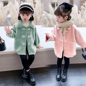 Παιδικό παλτό με κουμπιά και γιακά για κορίτσια