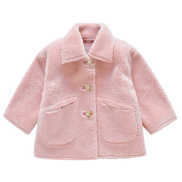 Παιδικό παλτό με κουμπιά και γιακά για κορίτσια