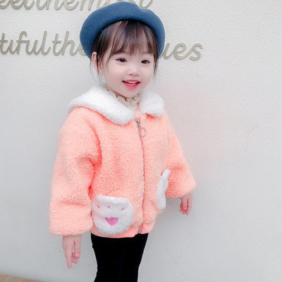 Sügisene kaeluse ja lukuga laste jope tüdrukutele