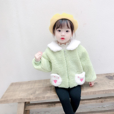 Sügisene kaeluse ja lukuga laste jope tüdrukutele