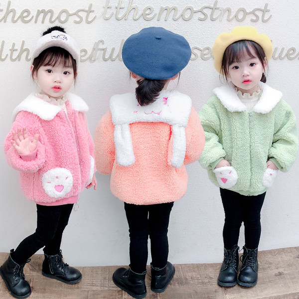 Sügisene kaeluse ja lukuga laste jope tüdrukutele