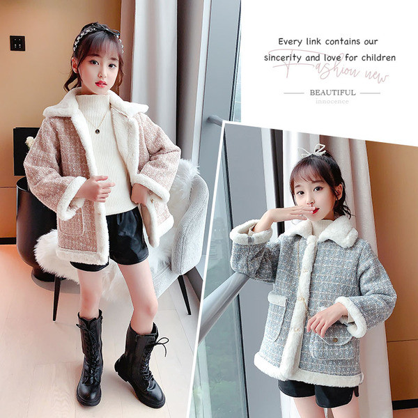 Κομψό παιδικό παλτό για κορίτσια με μαλακή επένδυση και κουμπιά