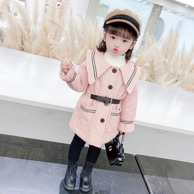 Laste ruuduline nööpidega mantel tüdrukutele