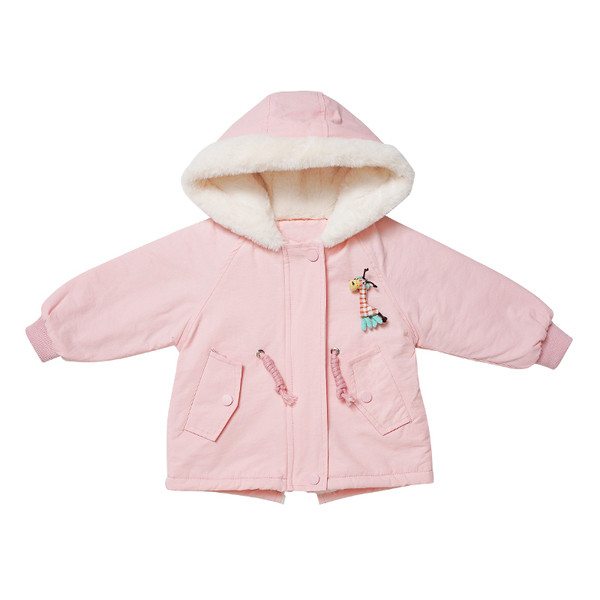 Moodne tikandi ja kapuutsiga laste jope tüdrukutele