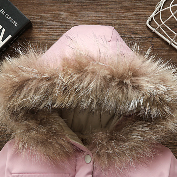 Uus mudel kapuutsiga ja udusulega laste jope