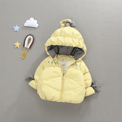 Kapuutsiga ja tikandiga igapäevane laste jope tüdrukutele