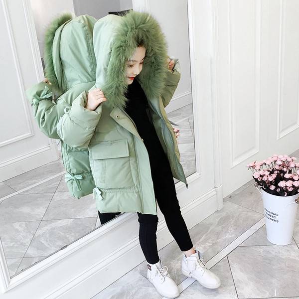 Μοντέρνο παιδικό χειμερινό μπουφάν με πουκάμισο και τσέπες για κορίτσια