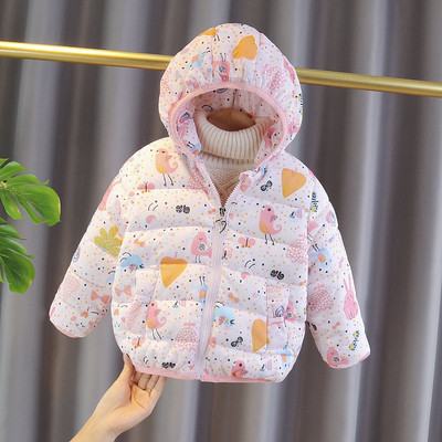 Νέο μοντέλο παιδικού μπουφάν με κουκούλα και απλικέ λαγουδάκι