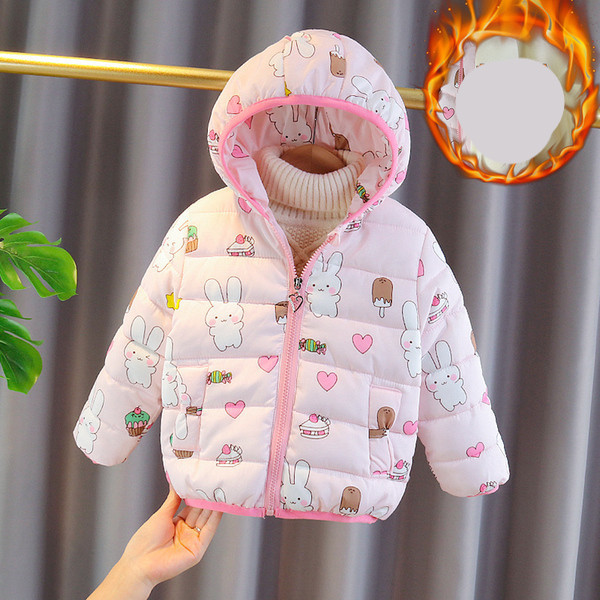 Νέο μοντέλο παιδικού μπουφάν με κουκούλα και απλικέ λαγουδάκι