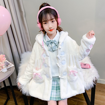 Taskute ja kapuutsiga laste sulejope tüdrukutele