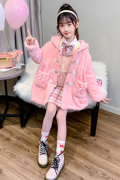 Taskute ja kapuutsiga laste sulejope tüdrukutele