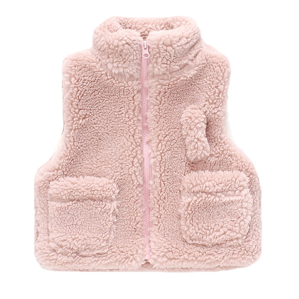 Παιδικό γιλέκο με τσέπες και φερμουάρ για κορίτσια