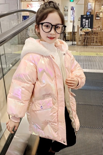 Καθημερινό παιδικό χειμερινό μπουφάν με τρισδιάστατο στοιχείο για κορίτσια