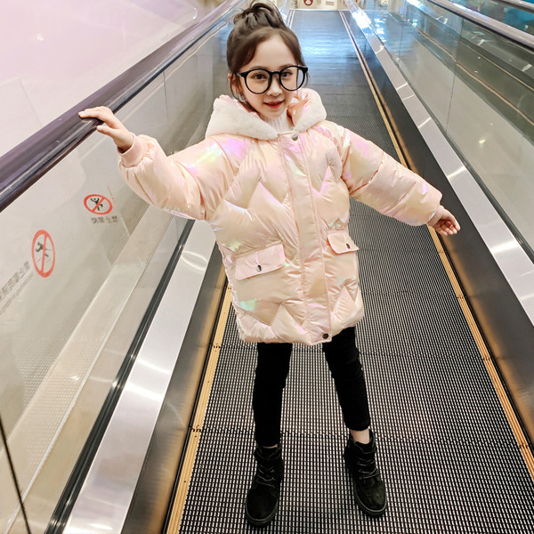 Καθημερινό παιδικό χειμερινό μπουφάν με τρισδιάστατο στοιχείο για κορίτσια