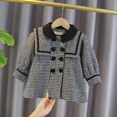 Uus mudel ümara kaelusega laste ruuduline jakk