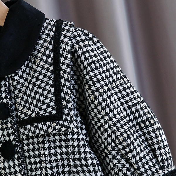 Uus mudel ümara kaelusega laste ruuduline jakk