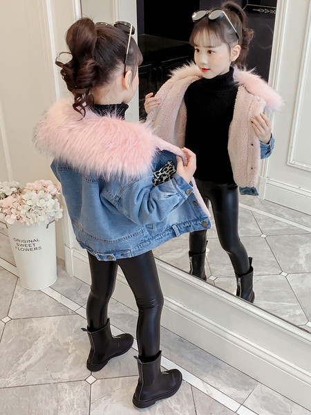 Pehme voodriga laste sügis-talvine teksajakk