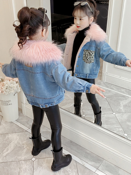 Pehme voodriga laste sügis-talvine teksajakk