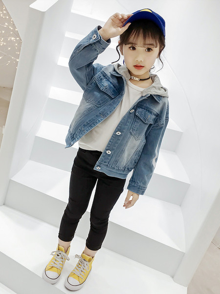 Sügisene laste kapuutsiga teksajakk