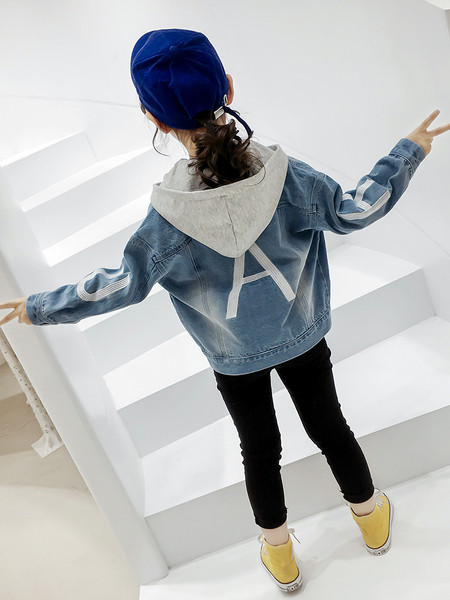 Sügisene laste kapuutsiga teksajakk