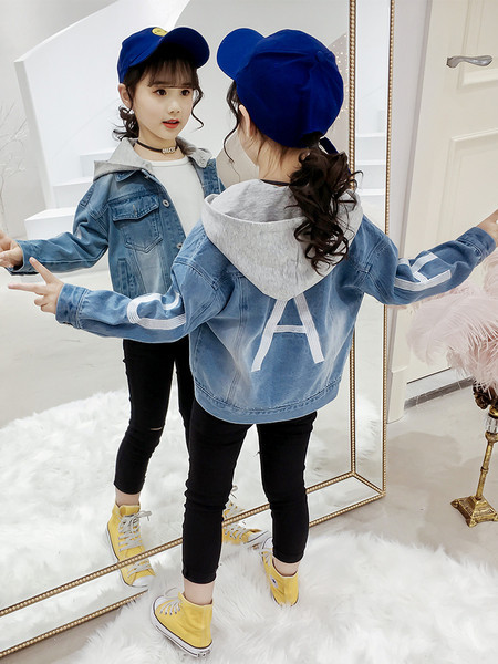 Sügisene laste kapuutsiga teksajakk